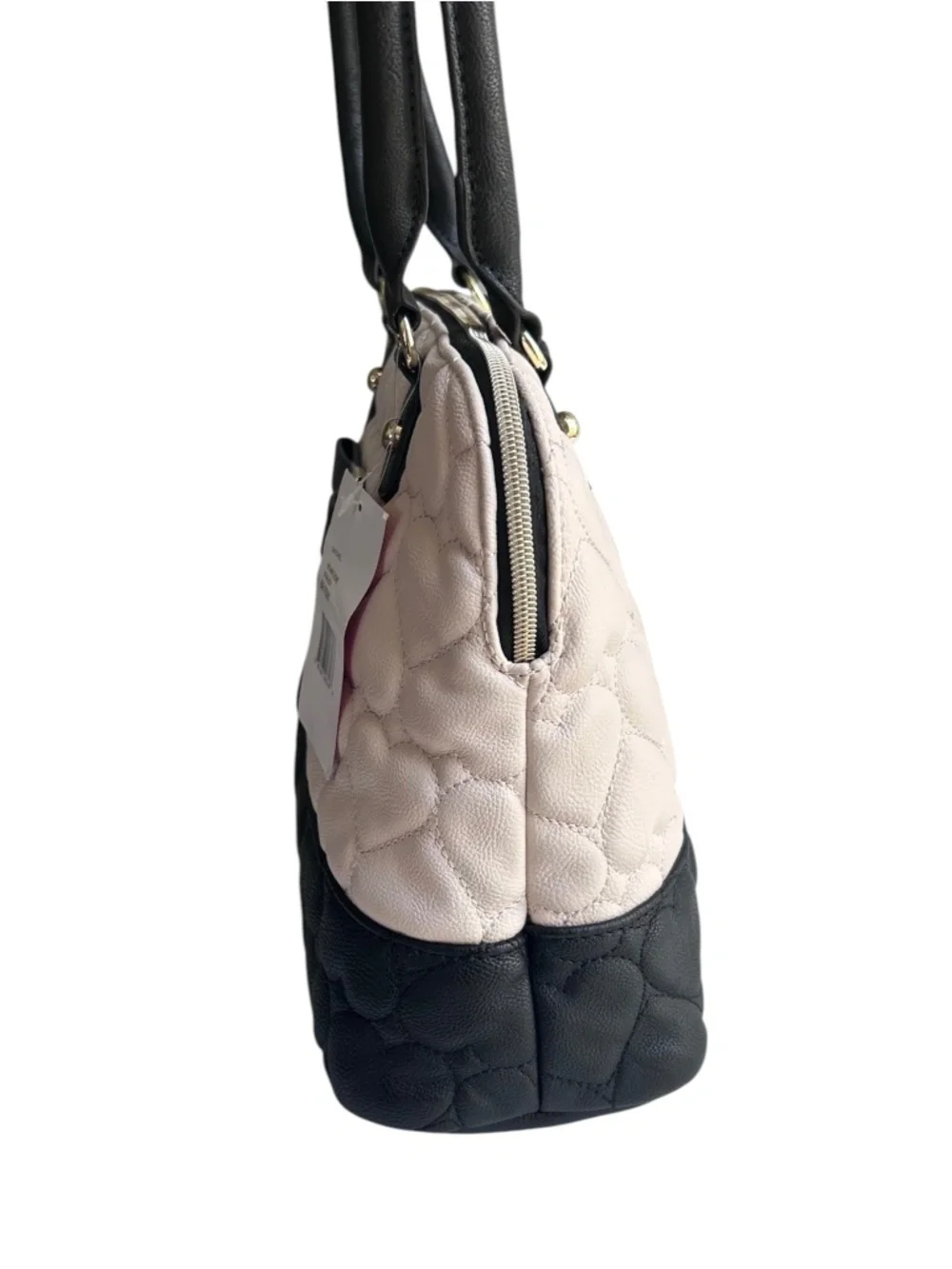 NWT Betsey Johnson Be Mine Dome Satchel Bag Bone & Black BB17000